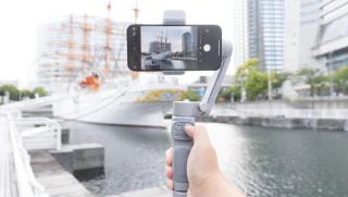 DrPhone SmoothGrip 3-Assige Smartphone Gimbal Light Grey