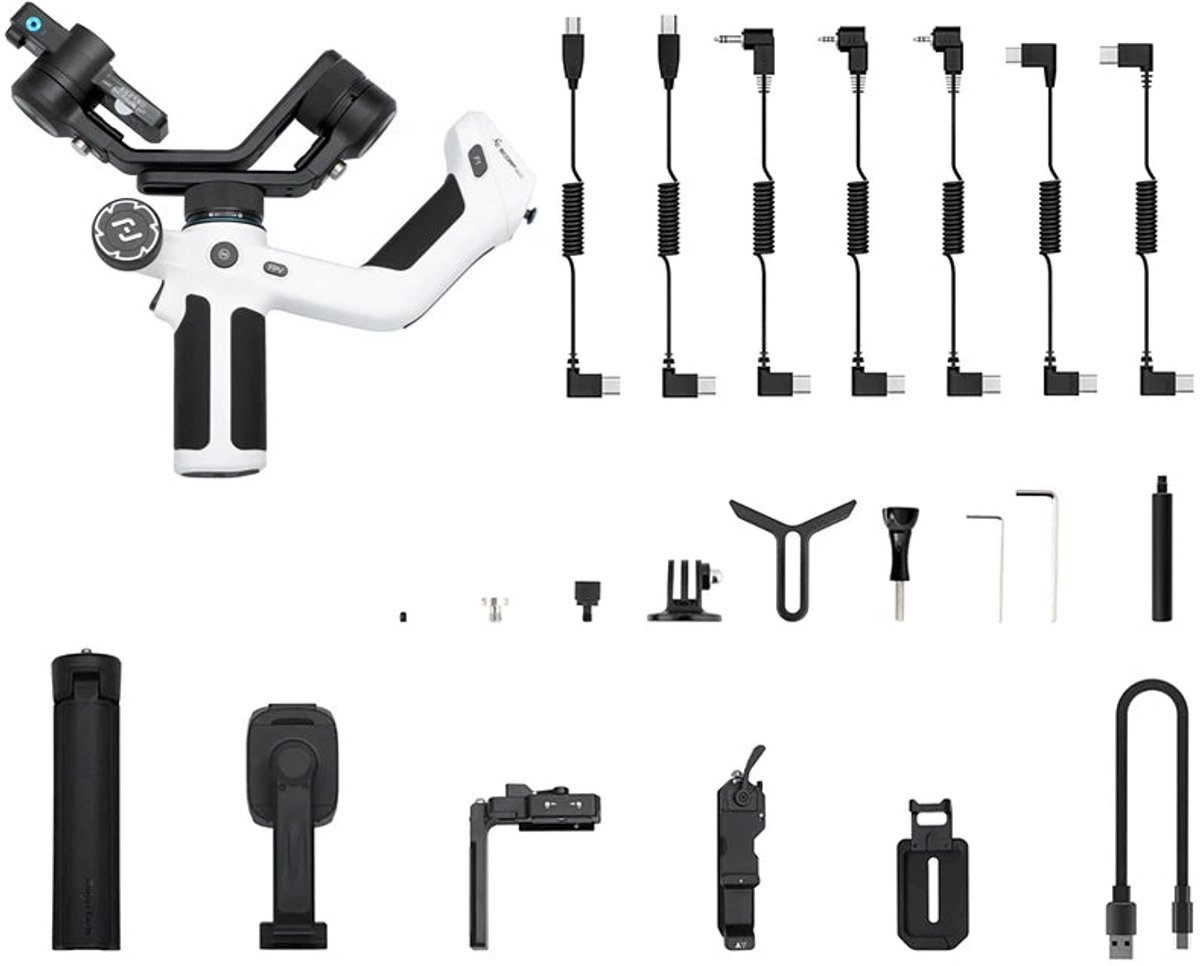 De Gimbal 3-Axis Handheld voor Smartphone & Camera Zwart/Wit in één oogopslag