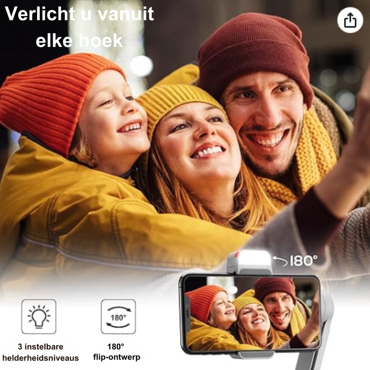 Wat vinden we goed aan de Gimbal Draagbaar Inklapbaar Stabilisator Smartphone Wit