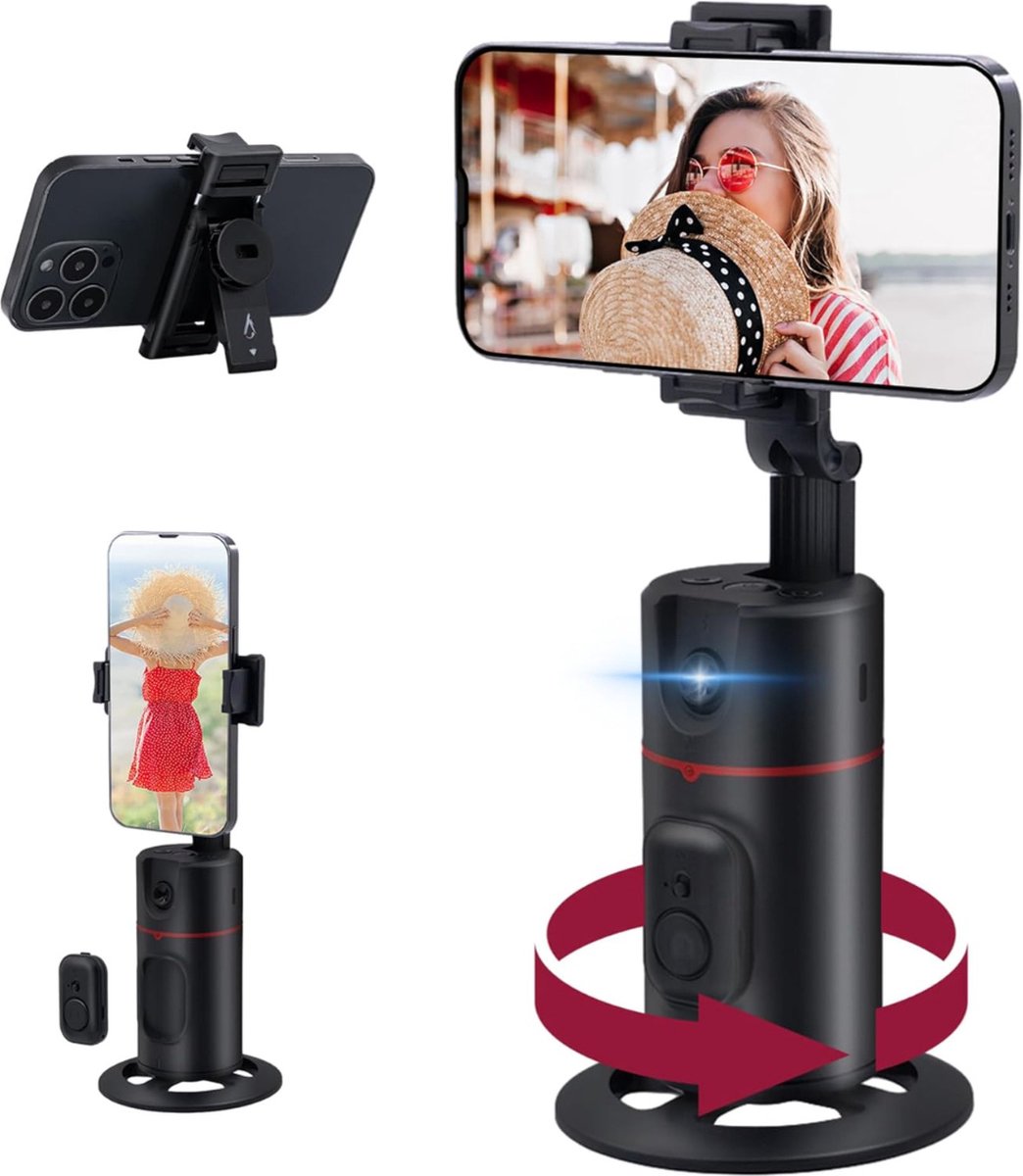 De Gimbal Draagbaar Inklapbaar Stabilisator Smartphone Zwart in één oogopslag