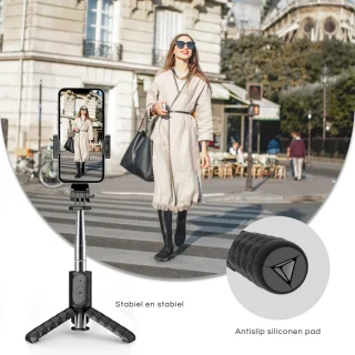 Gimbal Draagbaar Inklapbaar Stabilisator Smartphone Zwart