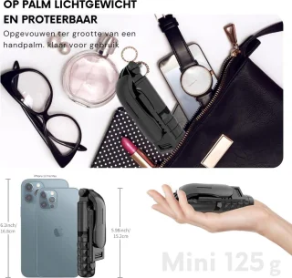 Gimbal Draagbaar Inklapbaar Stabilisator Smartphone Zwart