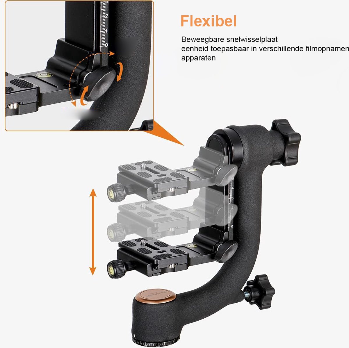 Wat vinden we goed aan de Gimbal Hoofd Telephoto-lenzen Professioneel Stabilizer