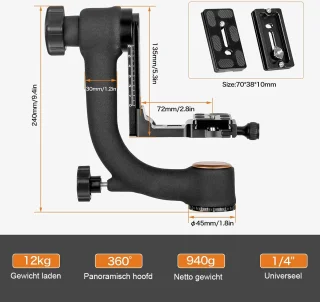 Gimbal Hoofd Telephoto-lenzen Professioneel Stabilizer