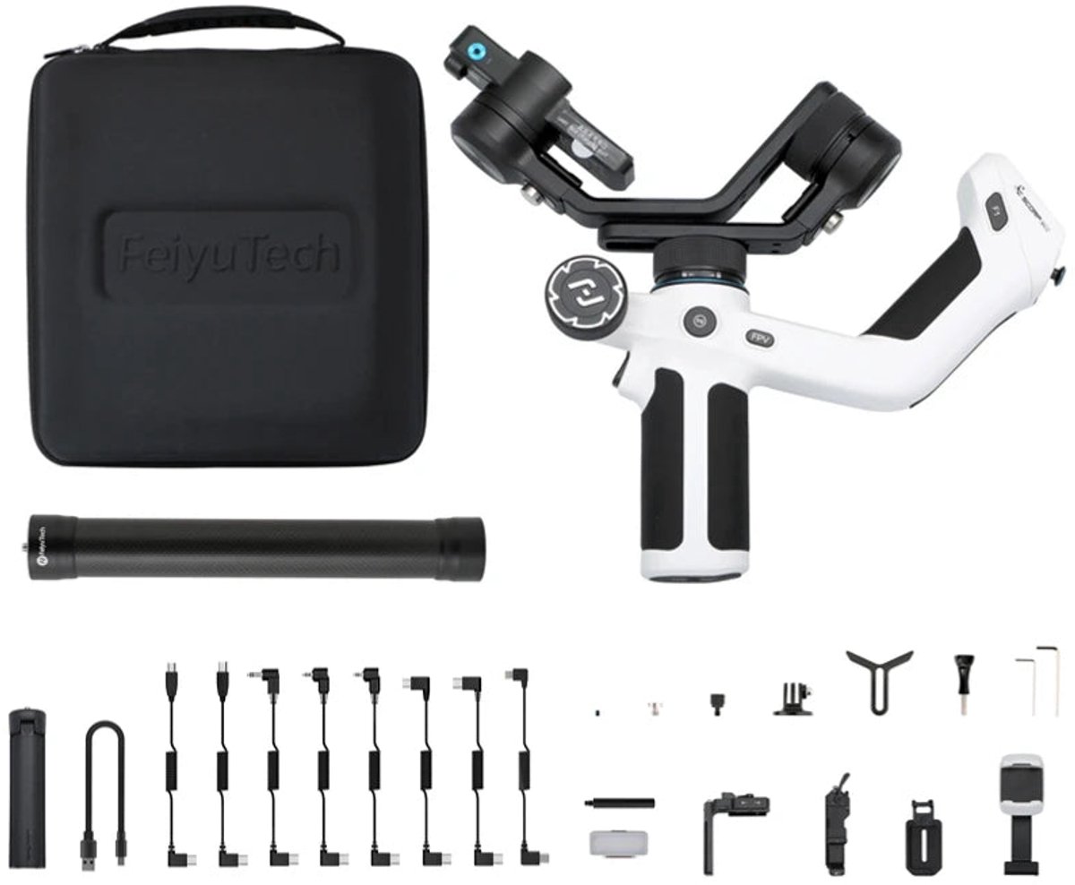De Gimbal Smartphone 3-Axis Handheld Zwart/Wit Kit in één oogopslag