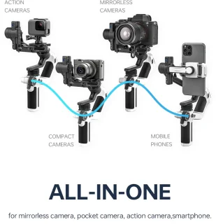 Gimbal Smartphone 3-Axis Handheld Zwart/Wit