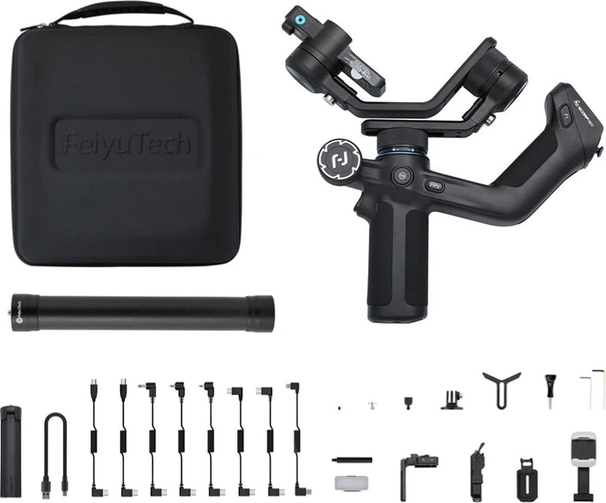 De Gimbal Smartphone & Camera 3-Axis Handheld Zwart Kit in één oogopslag