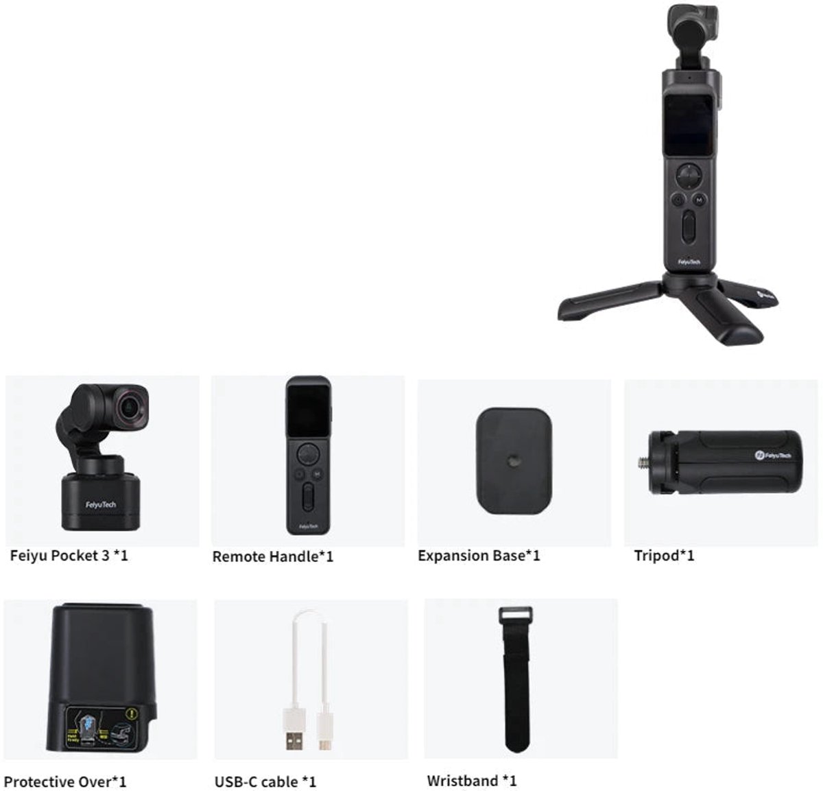 De Gimbal Smartphone Draadloos 3-Assig Zwart in één oogopslag