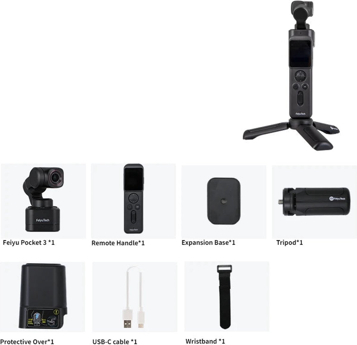 De Gimbal Smartphone Handheld 3-assig Zwart in één oogopslag
