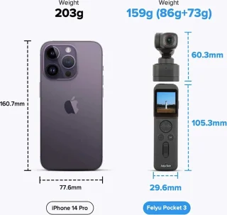 Gimbal Smartphone Handheld 3-assig Zwart