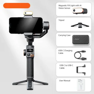Gimbal Smartphone Handheld Stabilizer Zwart
