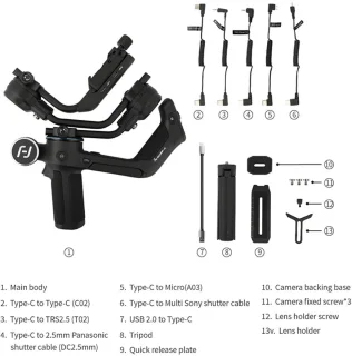 Gimbal Smartphone Stabilisator 3-Axis Zwart