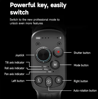Gimbal Smartphone Stabilisator 3-Axis Zwart