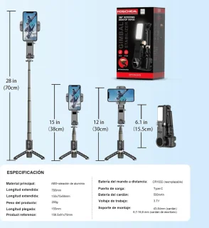 Gimbal Steady Kit Smartphone Stabilizer voor iOS en Android