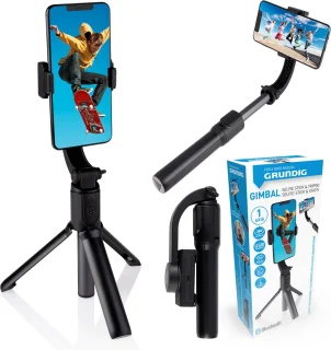 Grundig 2-in-1 Selfiestick en Mini Tripod Zwart