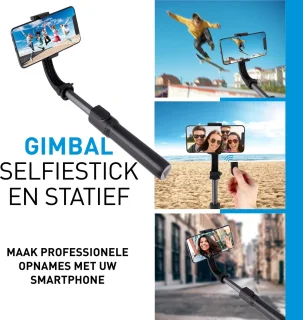 Grundig 2-in-1 Selfiestick en Mini Tripod Zwart