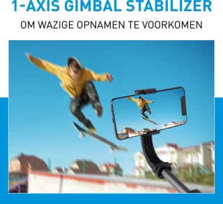 Grundig 2-in-1 Selfiestick en Mini Tripod Zwart