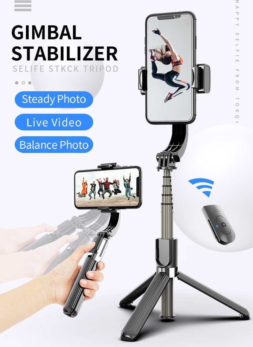 De L08 Selfie Stick Gimbal in één oogopslag
