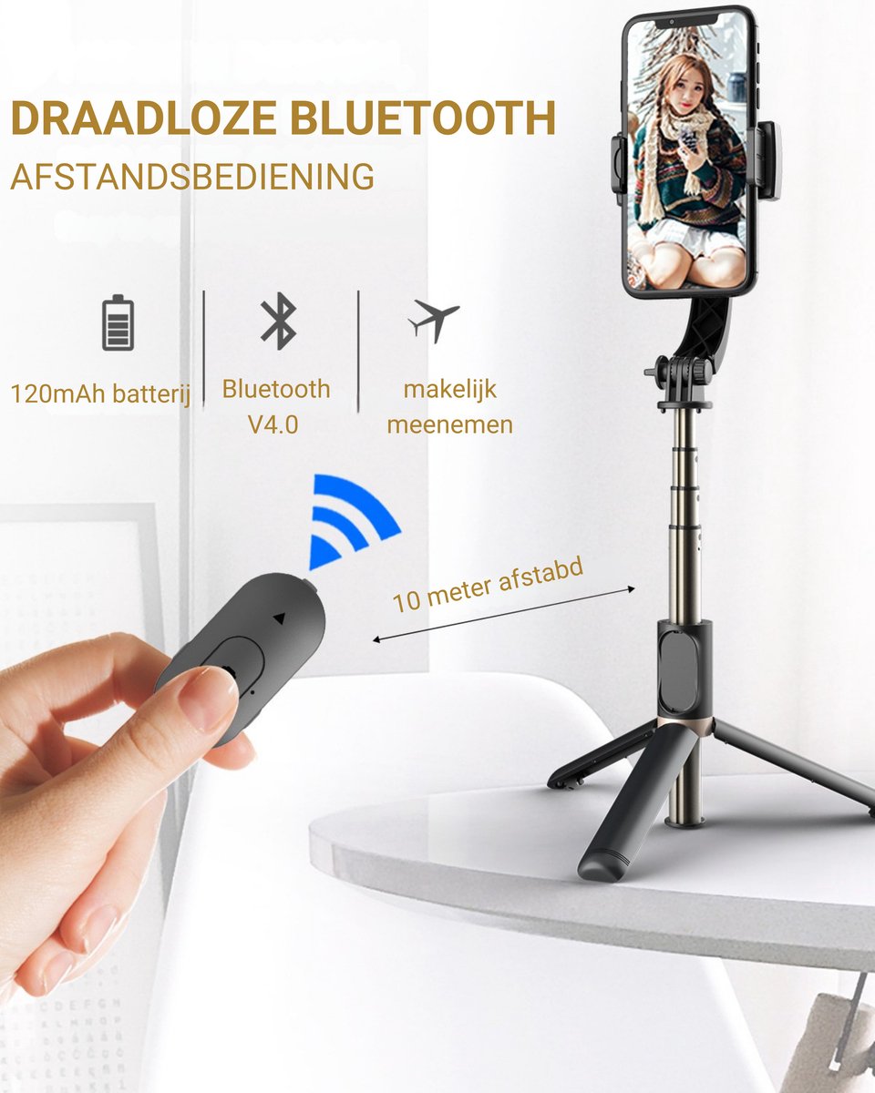 Wat vinden we goed aan de LEVANTU Gimbal Stabilisator Smartphone Tripod Selfiestick