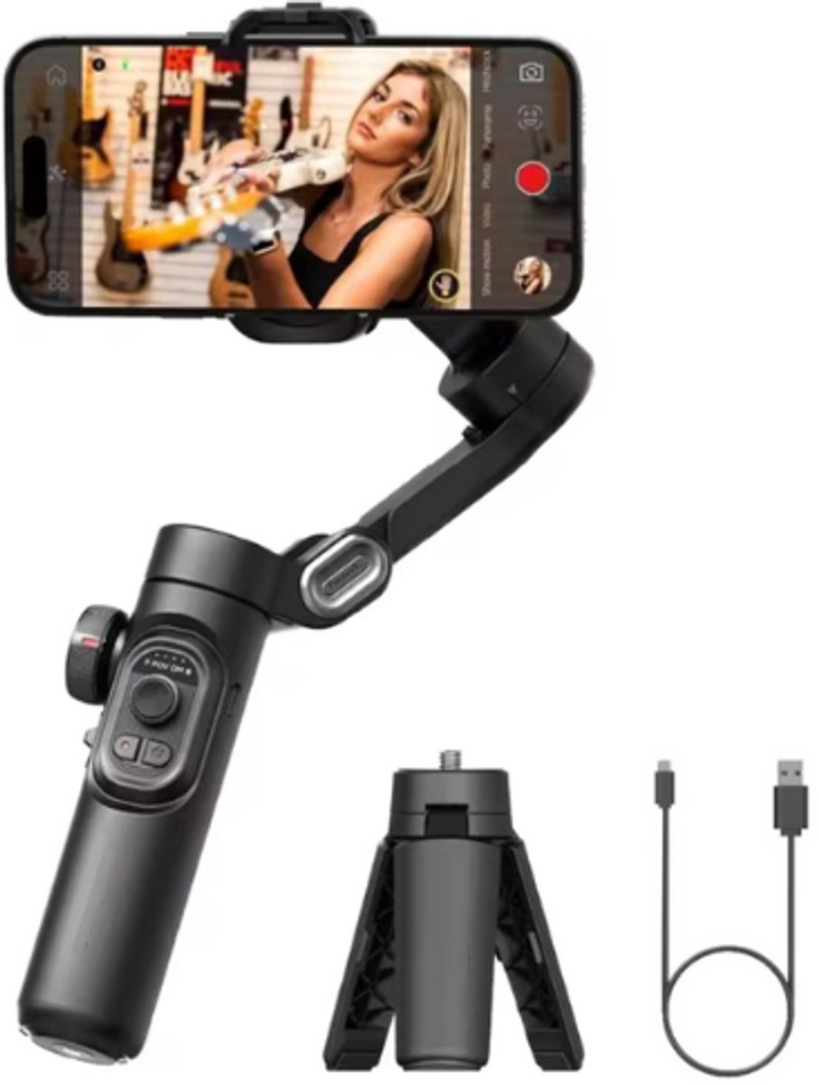 De PureVolt 3-Assige Gimbal Selfiestick Statief in één oogopslag