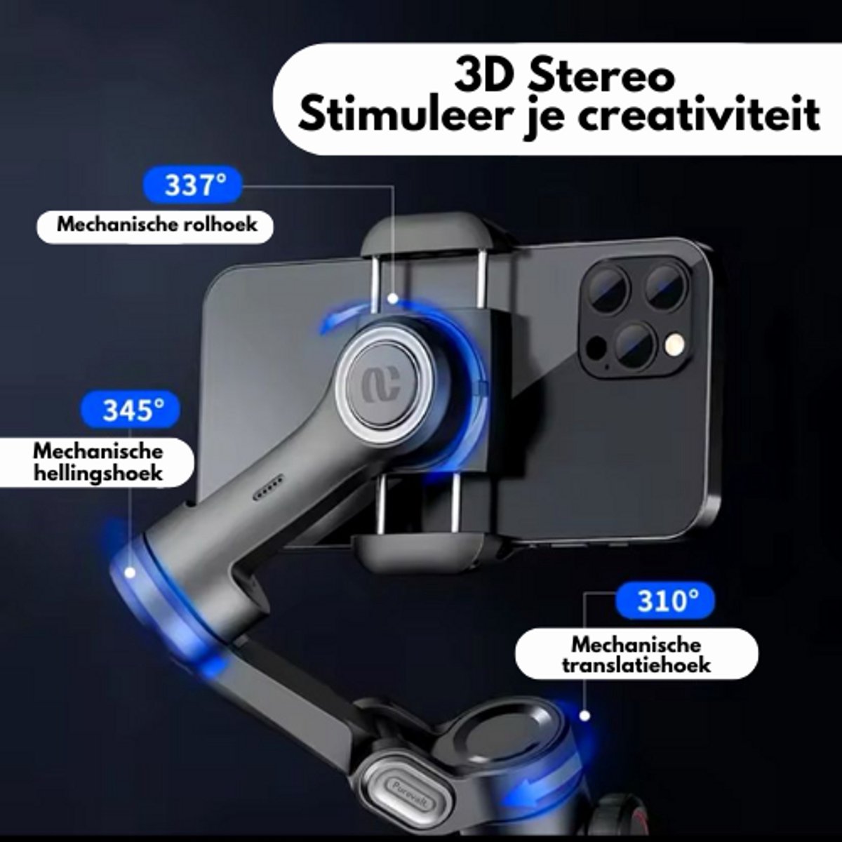 Wat vinden we goed aan de PureVolt 3-Assige Gimbal Selfiestick Statief