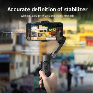 Smart 3-Assige Gimbal Selfiestick Statief Met Licht Voor Smartphone