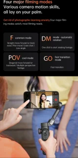 Smart 3-Assige Gimbal Selfiestick Statief Met Licht Voor Smartphone