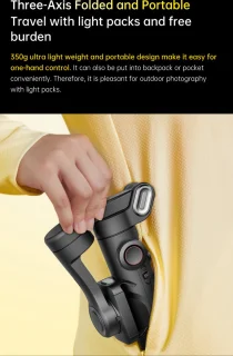 Smart 3-Assige Gimbal Selfiestick Statief Met Licht Voor Smartphone