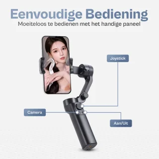 Smartphone stabilisator 3-assige gimbal zwart