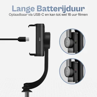 Smartphone stabilisator 3-assige gimbal zwart