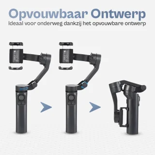 Smartphone stabilisator 3-assige gimbal zwart