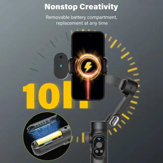 Stemily Gimbal Smartphone 3-assig Draadloos Opladen OLED-display