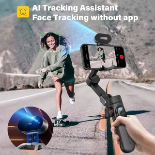 Stemily Gimbal Smartphone 3-assig Draadloos Opladen OLED-display