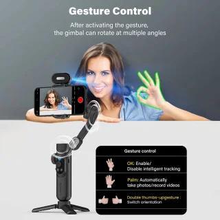 Stemily Gimbal Smartphone 3-assig Draadloos Opladen OLED-display
