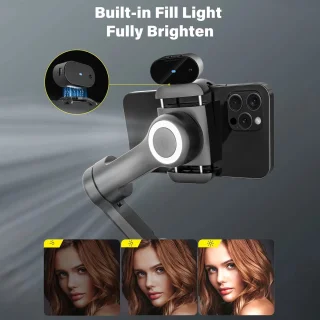 Stemily Gimbal Smartphone 3-assig Draadloos Opladen OLED-display