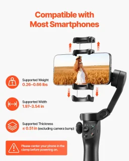 Universele 3-assige Smartphone Gimbal Stabilisator