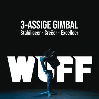 Wuff Gimbal 3-assige Telefoon Stabilisator Zwart