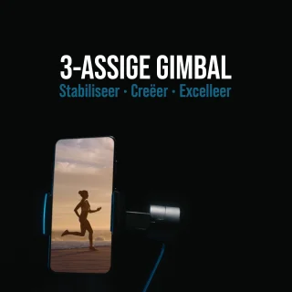 Wuff Gimbal 3-assige Telefoon Stabilisator Zwart