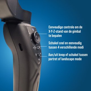 Wuff Gimbal 3-assige Telefoon Stabilisator Zwart