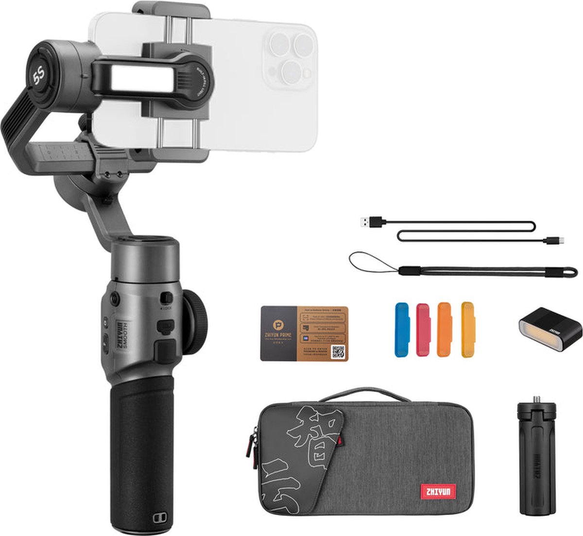 De Zhiyun Smooth 5S Combo Gimbal Grijs in één oogopslag