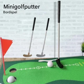 Mini-golfputter - set met 2 golfballen - tafelgolf- of oefengereedschap - voor kinderen/volwassenen