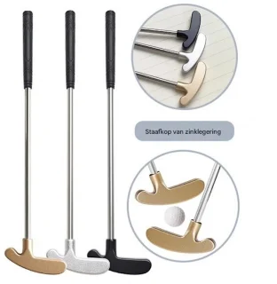Mini-golfputter - set met 2 golfballen - tafelgolf- of oefengereedschap - voor kinderen/volwassenen