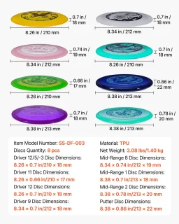 8-delige discgolf startset