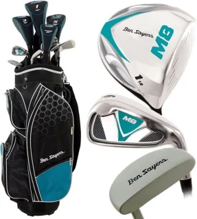 Ben Sayers M8 Dames Golfset Linkshandig Blauwe Cartbag