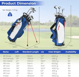 Complete 9-delige Heren Golfset