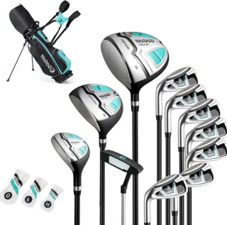 Complete dames golfset - 15-delig met tas - groen