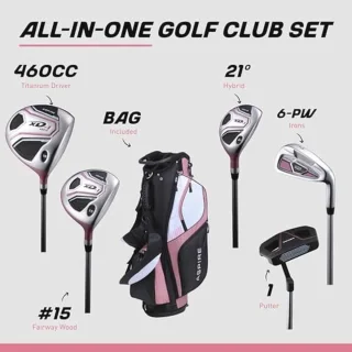 Complete damesgolfset – Driver, hybriden & ijzers (lengte 5'–5'3")