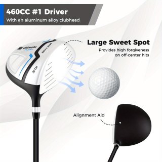 De Complete Heren Golfset - Golfclubs en Standbag - Wit in één oogopslag