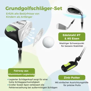 COSTWAY 6-delige kindergolfclubset rechtshandig