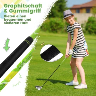 COSTWAY 6-delige rechtshandige kindergolfclubset met tas en hoes